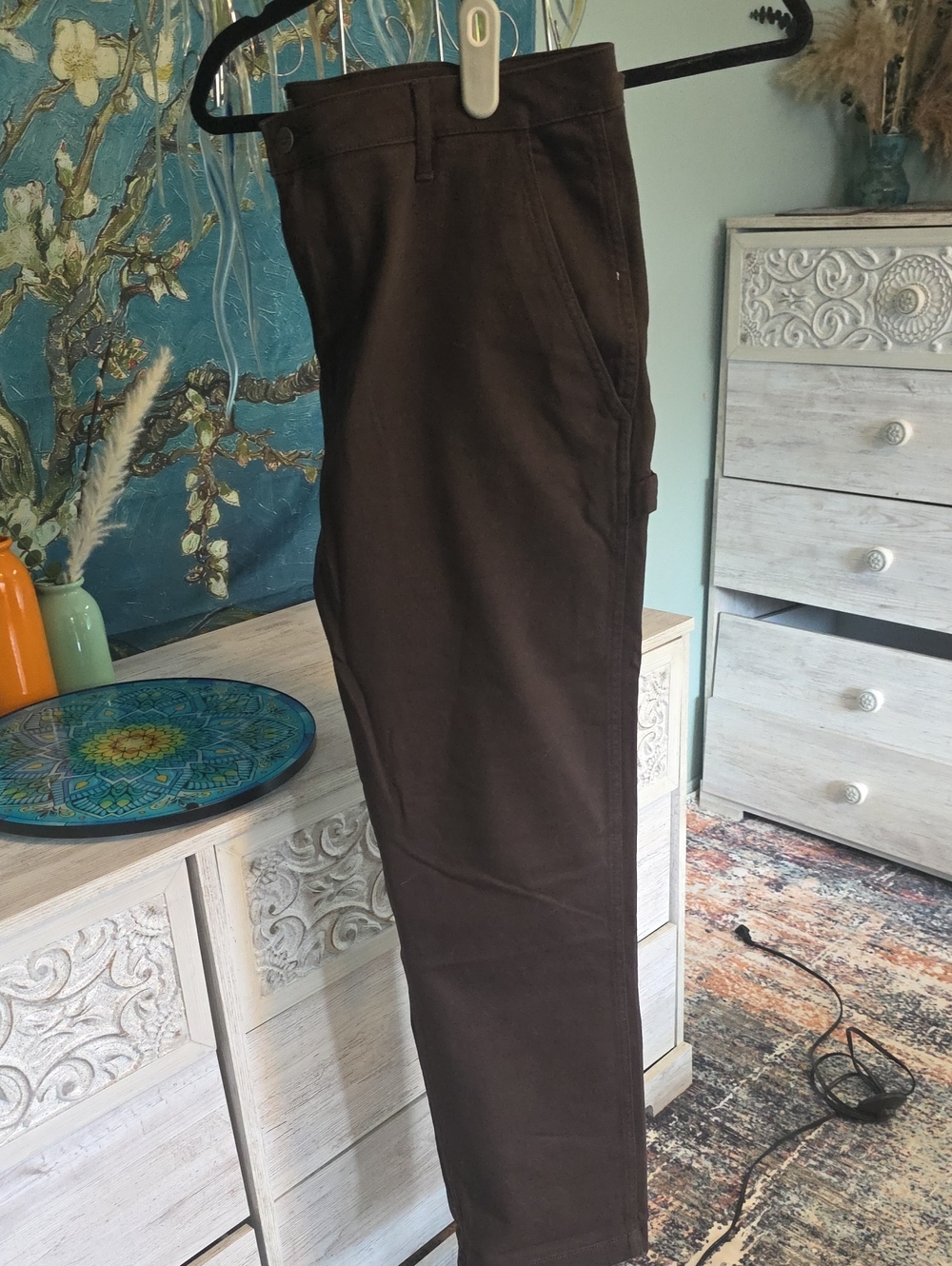 Men's Brown Straight-Leg Pants